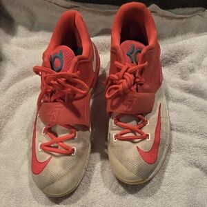 Nike Kids KD Orange and White Sneakers